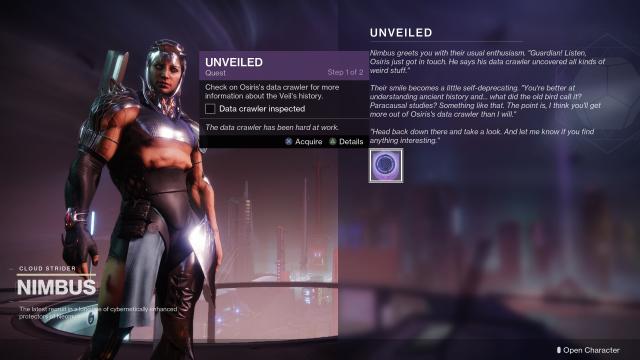 Unveiled Quest in Destiny 2: A Journey of Discovery