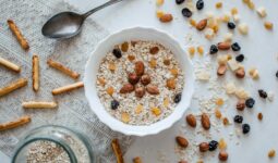 nuts and bowl of cereals