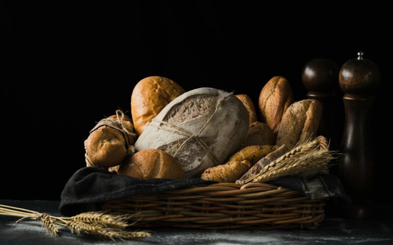 assorted breads in basket