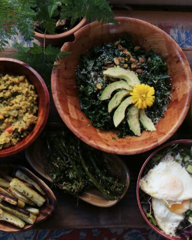 assorted foods on bowls